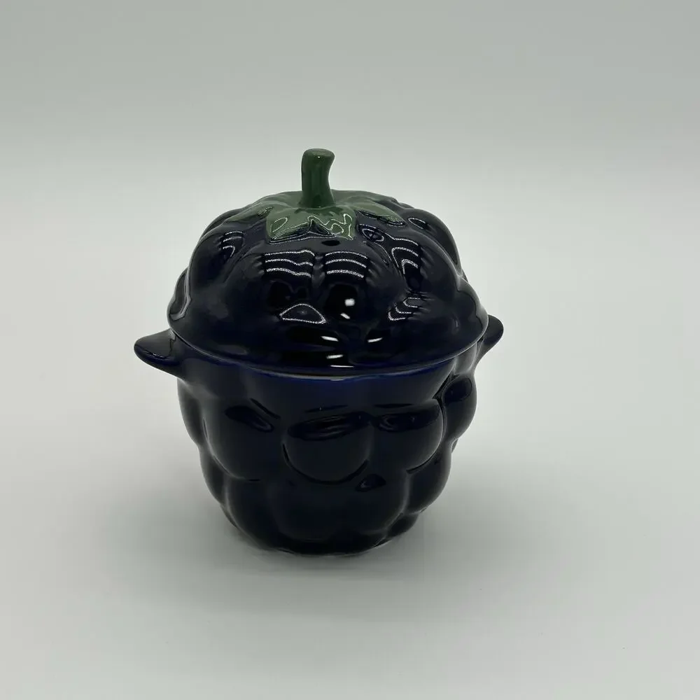 Le Creuset Petite Blackberry Casserole Mini Cocotte Stoneware 12oz Rare